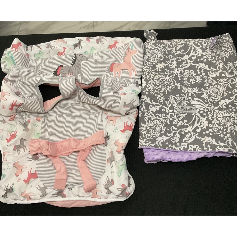 Baby Lot Goldbug Cart Cover & Carseat Canopy Grey Purple Infant‎ Toddler Set